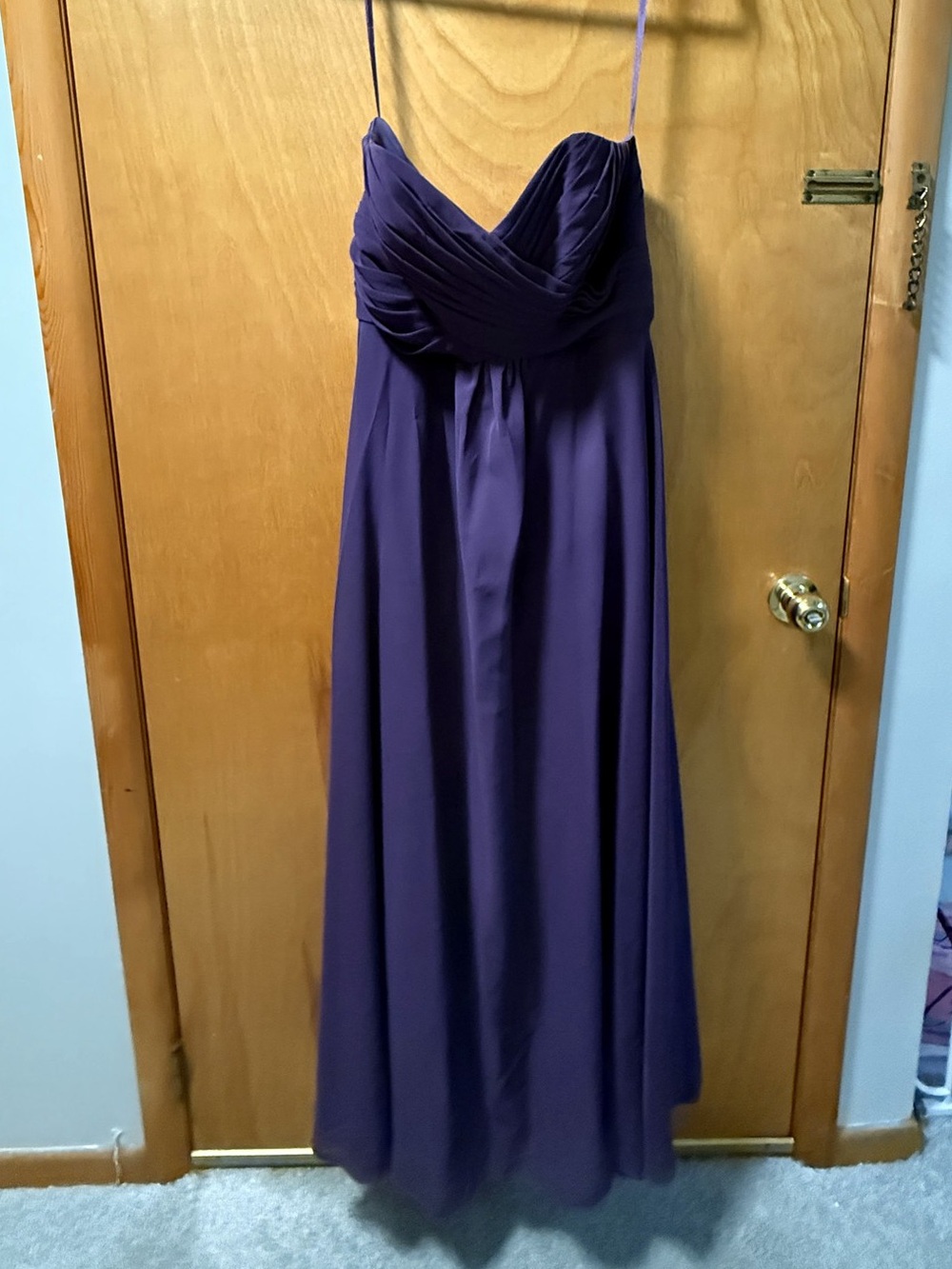 Allure Bridals Deep Purple/Eggplant Strapless Ruched Bodice Gown